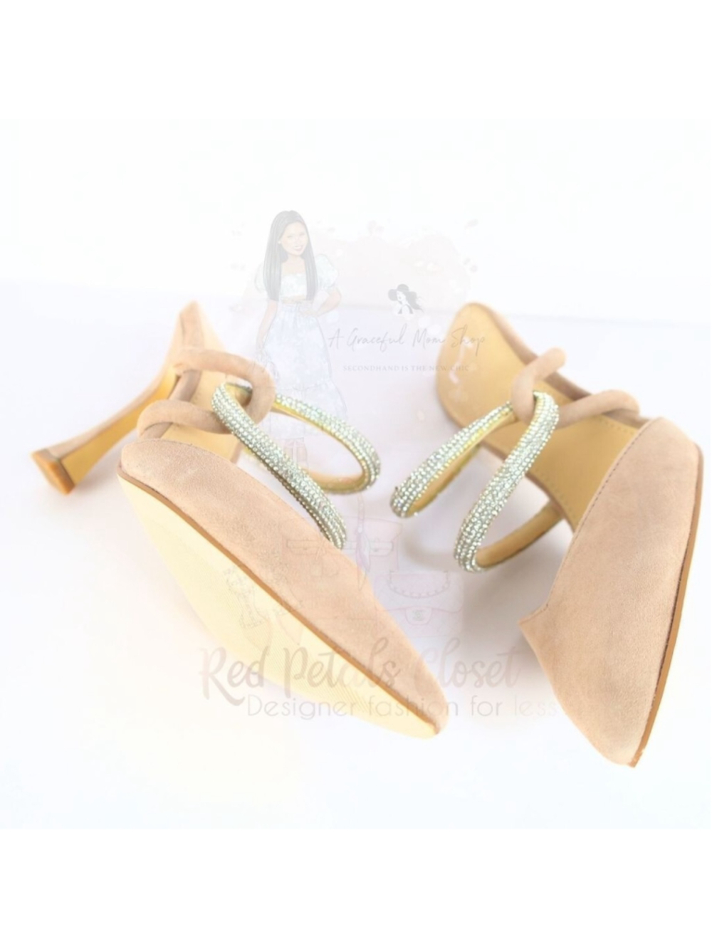 Marc Fisher Women's Candy High Heel Mules Natural Size 6.5- 0214 - Picture 14 of 16